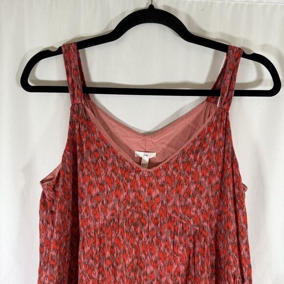 Joie Midi Dress Women's Small Red Floral Sleeveless Pullover Lightweight Vneck - Picture 6 of 11